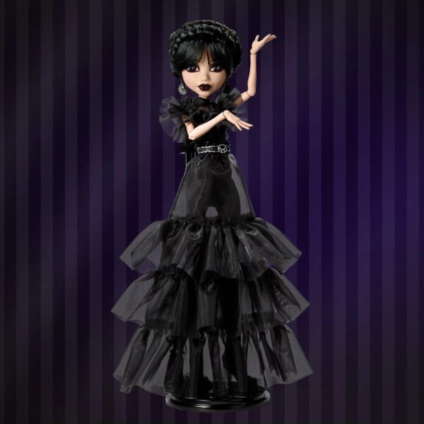 Monster High Wednesday Doll, Rave’N Wednesday Collectible in Black Gothic Gown - Image 2