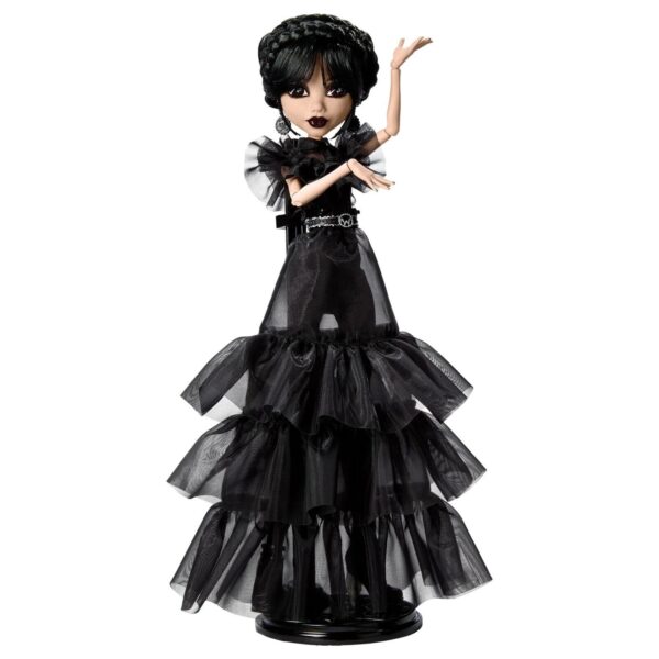 Monster High Wednesday Doll, Rave’N Wednesday Collectible in Black Gothic Gown - Image 3