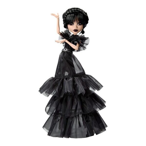 Monster High Wednesday Doll, Rave’N Wednesday Collectible in Black Gothic Gown - Image 4