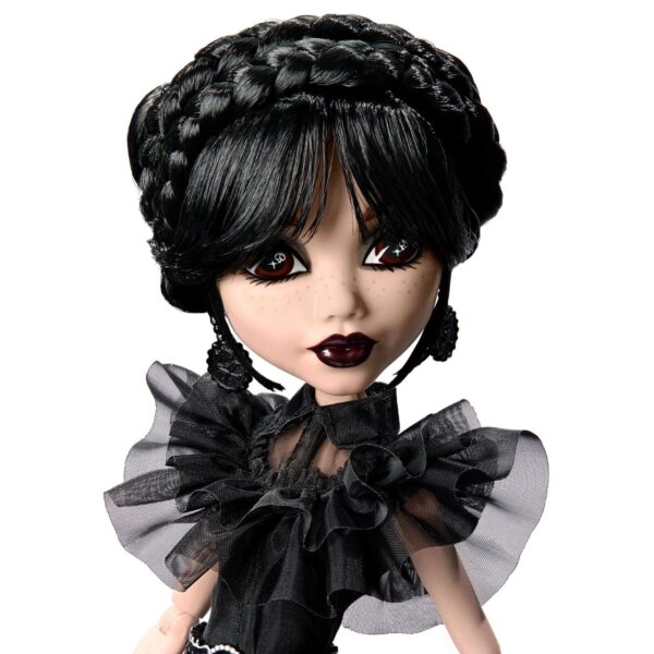 Monster High Wednesday Doll, Rave’N Wednesday Collectible in Black Gothic Gown - Image 5
