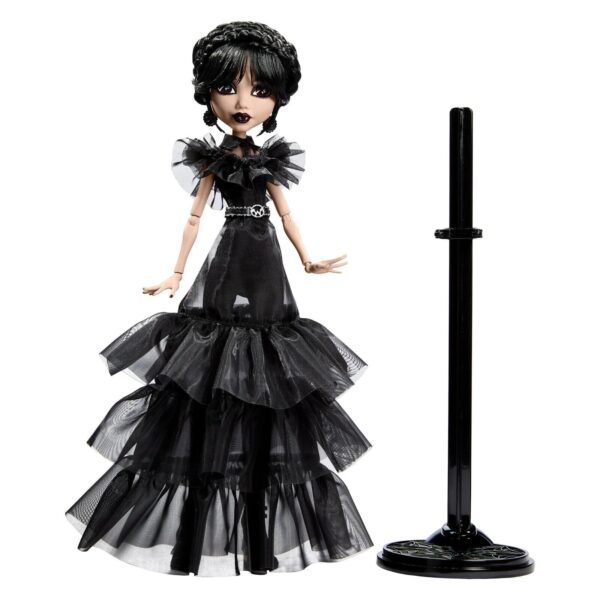Monster High Wednesday Doll, Rave’N Wednesday Collectible in Black Gothic Gown - Image 8